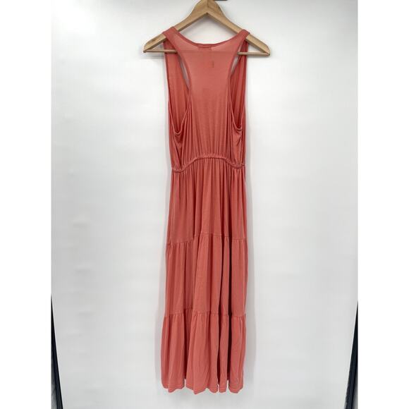 SUNDRY x EVEREVE NWT The Malibu Peach Pink Tiered Midi Dress // L - Picture 11 of 11